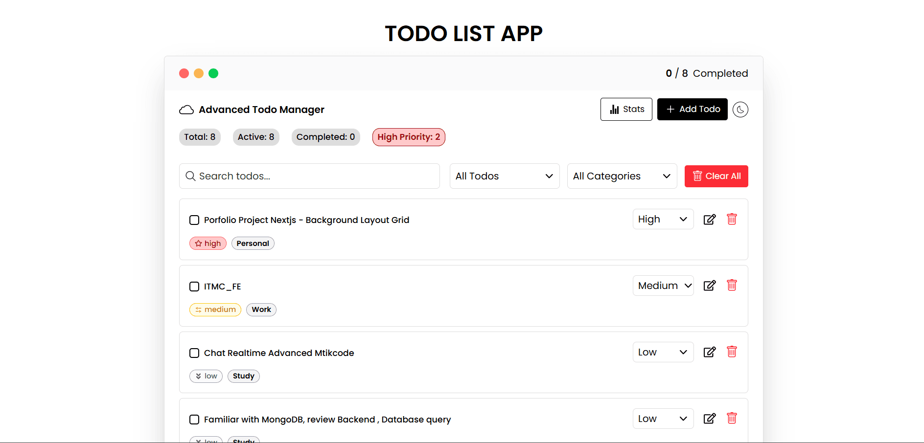 Advanced Todolist App